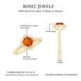 thumbnail image 5 of Rosec Jewels Fire Opal Vintage Inspired Ring with Diamond Accent (0.50 CT, AAA Quality), 18K Yellow Gold, US 8.50, 5 of 10