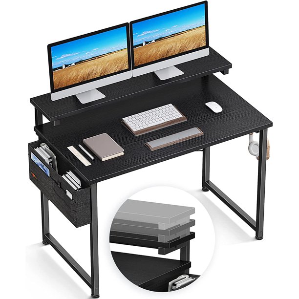 Computer Desk with Adjustable Monitor Stand, 40 inch Home Office Desk