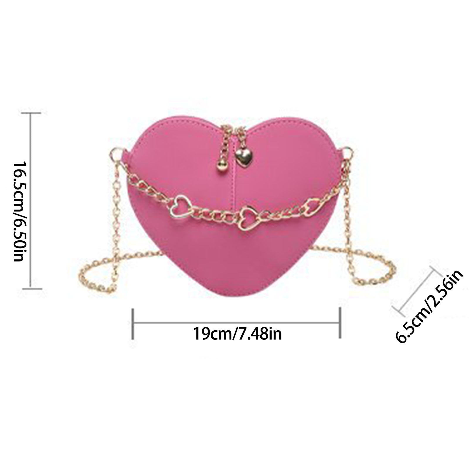 URTERYSER Heart Shaped Crossbody Bag Fashionable PU Leather Shoulder Bags with Chain Strap Satchel Purse for Women and Teens Light Pink
