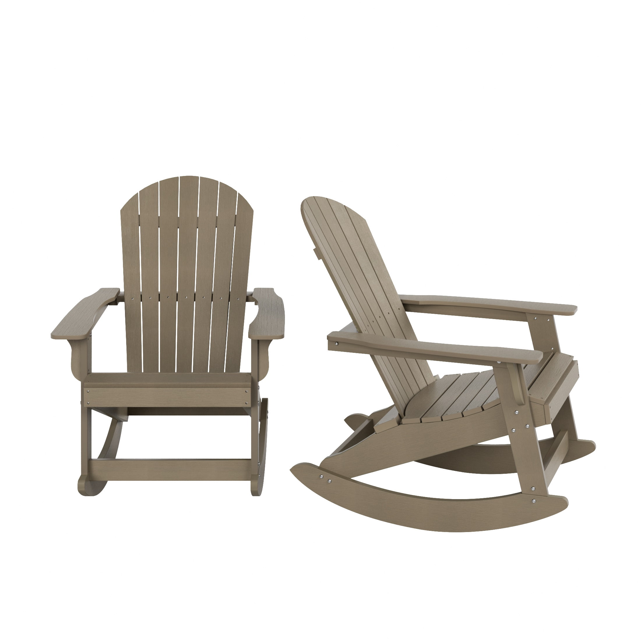 WestinTrends Tuscany HIPS Outdoor Rocking Adirondack Chair (Set of 2), Taupe