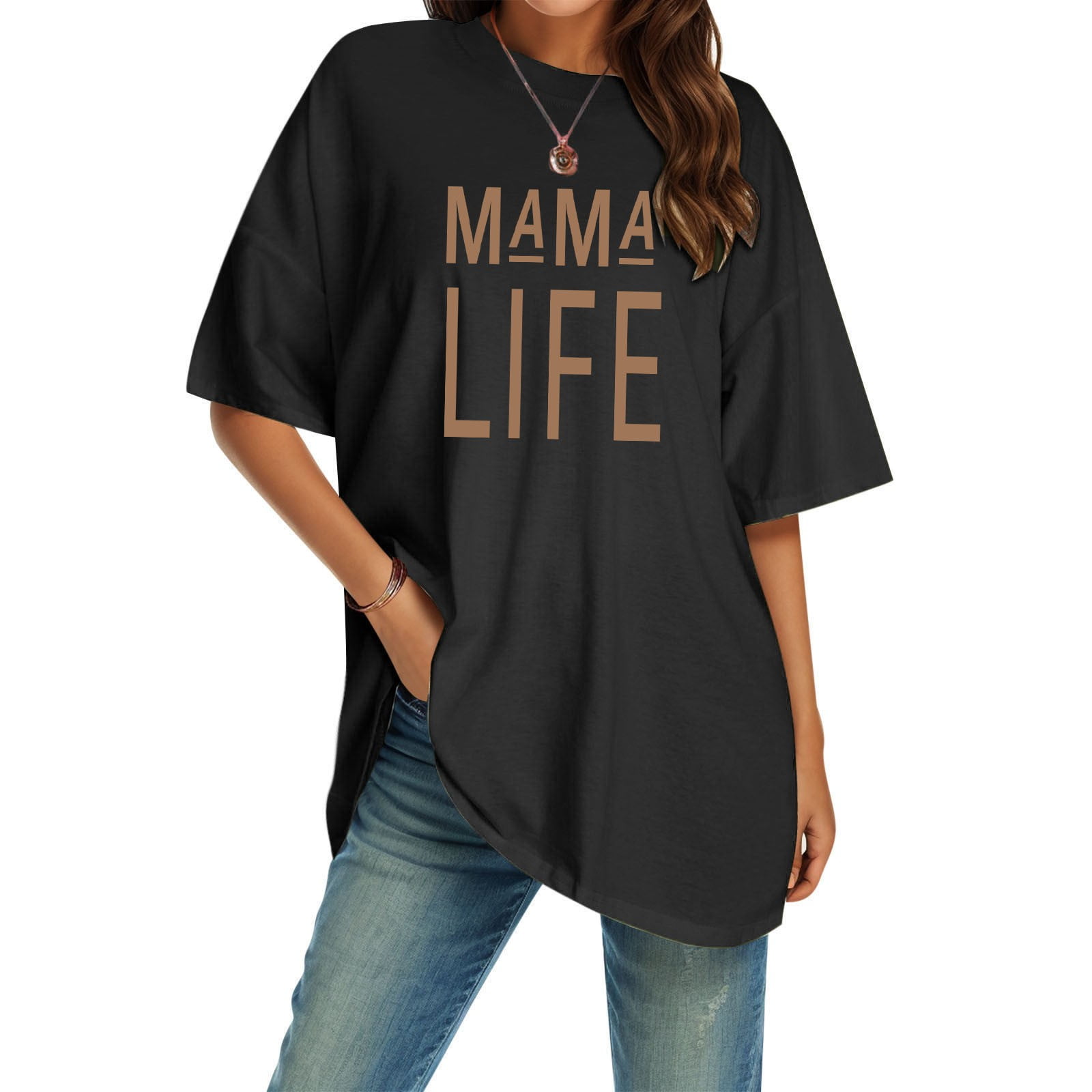 Women's Oversized Long Sleeve T-Shirt - Cotton Blend Tunic Top, Comfy Loose Fit, Multiple Colors