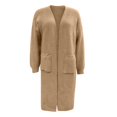 thumbnail image 2 of Vedolay Jackets Womens Cropped Casual Jacket Button Down Long Sleeve Fitted Casual Coat,Khaki M, 2 of 4