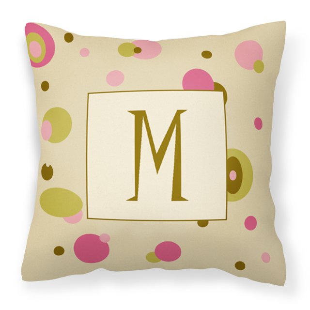 Almohada grande de tela con Letra M Inicial Monograma multicolor Caroline's Treasures CJ1004-MPW1414