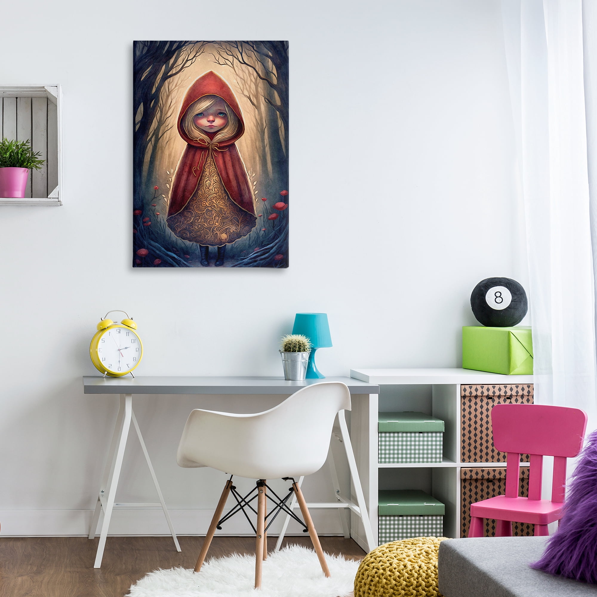 Stupell Industries Mystic Red Riding Hood Landscape Painting Gallery Wrapped Canvas Art Print Wall Art, 24 x 36