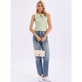 thumbnail image 4 of DARING DIVA Women's Button-Down Peter Pan Collar Tank Tops L Green, 4 of 6