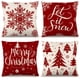 thumbnail image 1 of Fundas de almohada navideñas para exteriores, juego de 4 fundas de almohada impermeables de 18 x 18 pulgadas, decoración de cojines de Año Nuevo para el hogar, exterior, patio, porche delantero, casa, 1 of 4