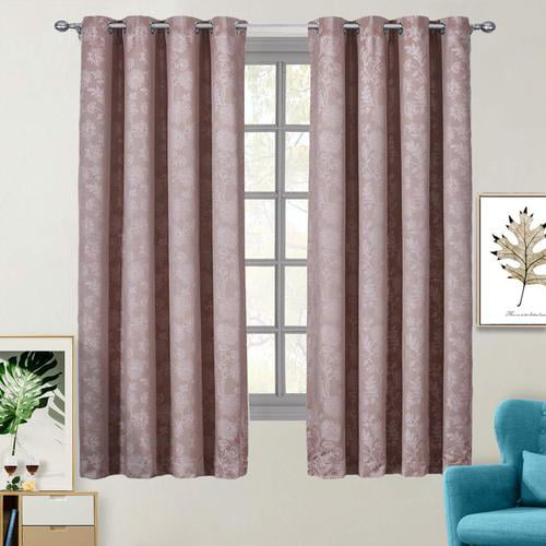 Set of 2 Panels Fannie 100% Blackout Curtains Triple Pass Thermal Insulated 