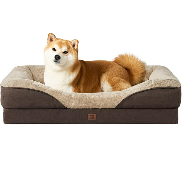 Cama para perros EHEYCIGA de espuma viscoelástica para perros grandes con forro impermeable