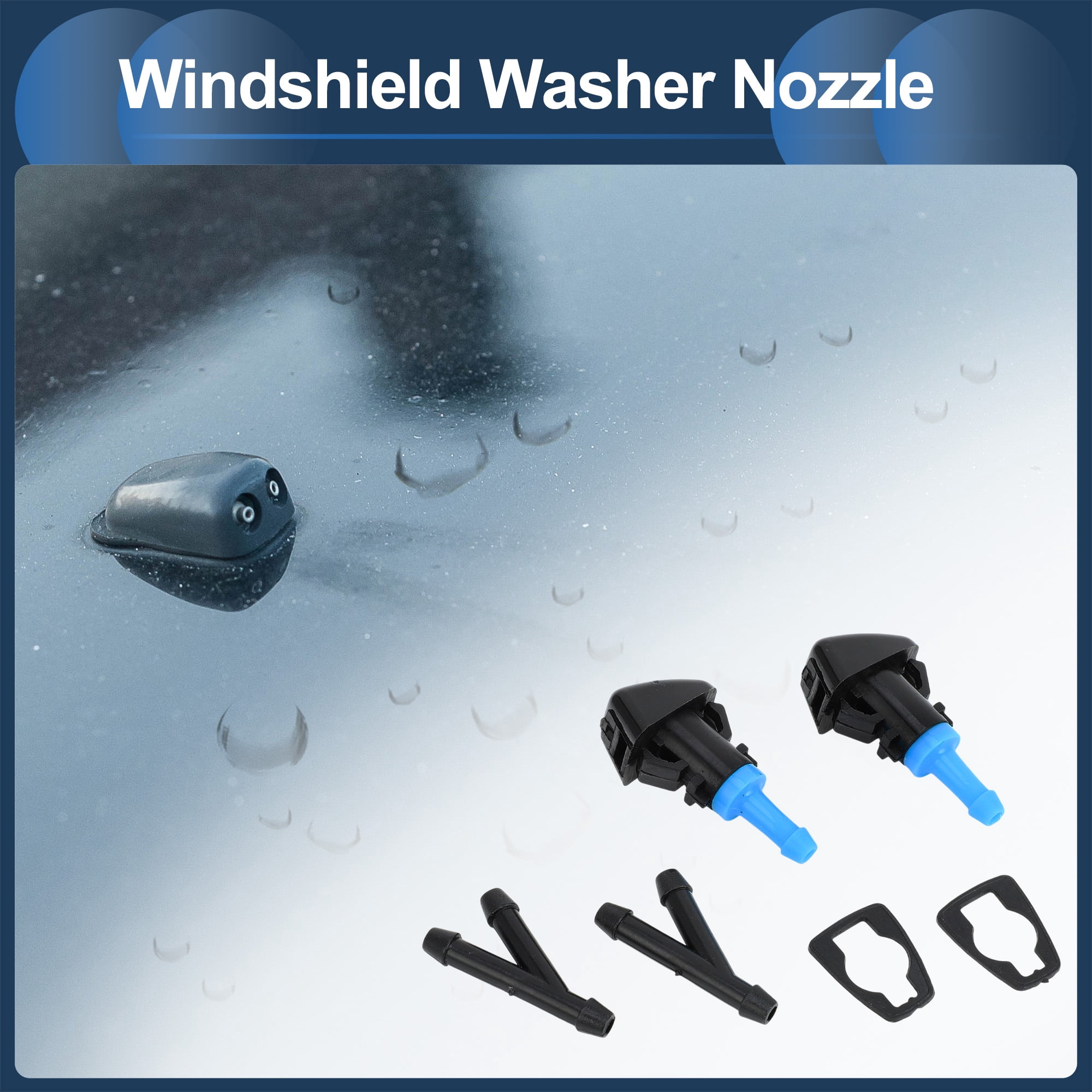 Unique Bargains Windshield Washer Nozzle for Jeep Patriot 2008-2016 Plastic Black Blue