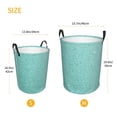 thumbnail image 3 of Daiia Teal Turquoise Glitter Round Laundry Basket with Handles Thickened Waterproof Circular hamper,Dirty Clothes Storage Basket for Bedroom,Bathroom,College Dorm-Medium, 3 of 6