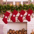 thumbnail image 4 of Qocolhg Knit Christmas Stockings Small Xmas Fireplace 16.5 inches Hanging Decoration, Christmas Stocking with Snowflake Pattern, Snowflake Christmas Stocking for Family Holidays, Red, 4 of 5