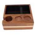 thumbnail image 1 of Coffee Knock Box Coffee Filter Tamper Holder Portafilter Stand For Home Kitchen Cafe Premium Walnut With Fine Slots, 1 of 8