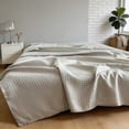 thumbnail image 4 of VOTRUDI 47x91in Waffles Weave Fitted Sheet Singles Soft Breathable For Deep Mattress All Season, 4 of 6