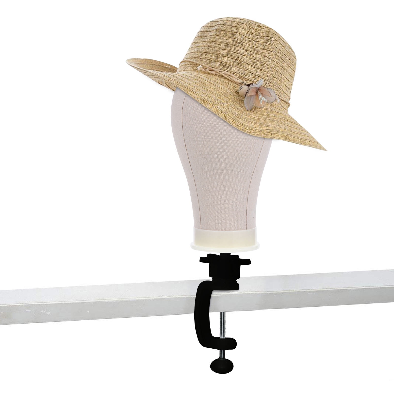 WHAMVOX 2-Pack Canvas Block Mannequin Display with Holders for Wigs, Hats, Scarves, and Accessories