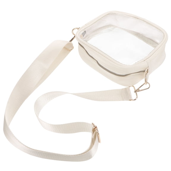 NIAIZEK Clear Crossbody Shoulder Bag White with Easy Carry Detachable Feature