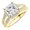 yellow-gold, variant on Platinum 1.75 Carat LAB GROWN IGI CERTIFIED DIAMOND Split Shank Double Row Princess And Halo Pave Set Princess Cut Diamond Engagement Ring (I-J Color SI1-SI2 Clarity 1 Ct Center)