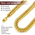 thumbnail image 3 of FindChic 14K Gold Plated Chain for Men, Stainless Steel Cuban Chains Hip Hop Necklace for Anniversary Christmas, 12mm/22'', 3 of 7