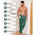 thumbnail image 6 of MAYFISH Mens Pajama Pants Lightweight Bamboo Rayon Lounge Pants Summer Drawstring Sleep Bottoms with Pockets (Black&Army Green, L), 6 of 8