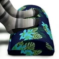 thumbnail image 3 of Tropical Foot Rest, Exotic Leaves and Flowers Blooming Hawaiian Foliage Botanical Pattern, Non-Slip Backing Adjustable Ergonomic Memory Foam Leg Support for Office, Indigo and Multicolor, by Ambesonne, 3 of 5