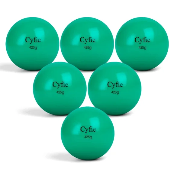 CYFIE 6-Piece Iron Sand Weighted Ball Set, 425 g Each, Green