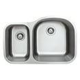 thumbnail image 2 of Wells Sinkware  32 in. 16 Gauge Undermount 30-70 Double Bowl Stainless Steel Kitchen Sink, 2 of 5