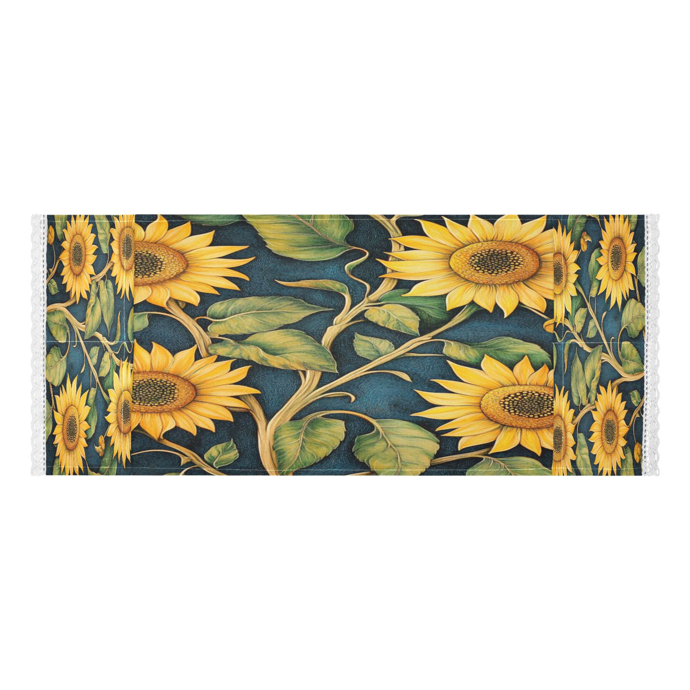 SunflowersWasher and Dryer Covers Dust-Proof and Oil Resistant Fridge Cover with 4 Storage Pockets Washing Machine Top Cover for Laundry Kitchen Home 51.2 x 22 In