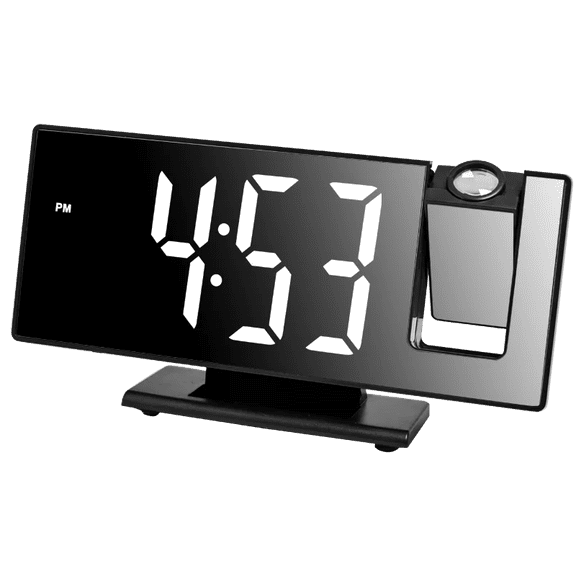 Luminous Silent Multi-function Projection Alarm Clock with Large LED Screen - Perfect for Home and Office Use