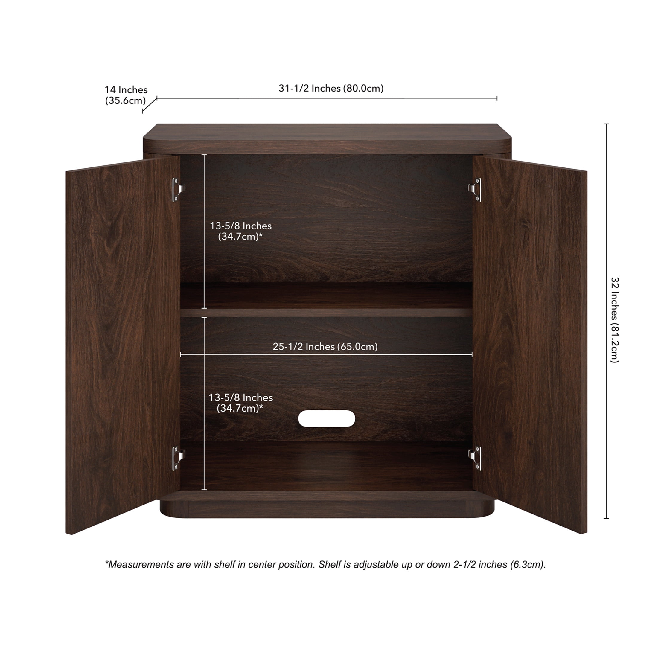 Evelyn&Zoe Modern/Contemporary 32" Wide Alder Brown Accent Cabinet