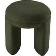 thumbnail image 4 of Meridian Furniture Bowen Green Faux Shearling Teddy Fabric Ottoman/Stool, 4 of 5