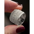 thumbnail image 4 of Multicolor Two-Tone Gold Filigree Wide Band Ring With Pavé Cubic Zirconia, 4 of 6