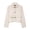 White, variant on Women Peter Pan Collar Button Down Cropped Faux Suede Jacket Long Sleeve Pocket Casual Layering Outer Coat 1PC XS-XL Plus Size Friendly