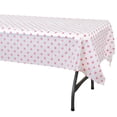 thumbnail image 2 of Efavormart 5 Pcs Perky Polka Dots 54" x 72" Disposable Plastic Table Cover for Catering Wedding Birthday Party - White / Pink, 2 of 5