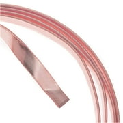 Artistic Wire, Flat Craft Wire 5mm 21 Gauge Thick, 3 Foot Coil, Rose Gold Color