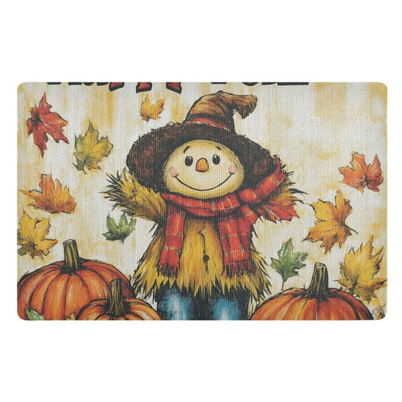 Happy Fall Scarecrow Floor Door Mat Outdoor Indoor for Home Entrance Welcome Mats 32"x20"