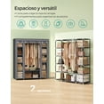 thumbnail image 4 of SONGMICS Closet Wardrobe, Portable Closet, Clothes Rail, Clothes Storage Organizer, Gray, 4 of 5