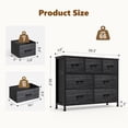 thumbnail image 5 of CONCETTA 7-Drawer Fabric Dresser Storage Chest for Bedroom, Closet, Storage Furniture for Adults, Black Wood, 5 of 6