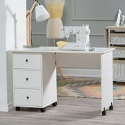 Savannah Folding Mobile Sewing Desk - White