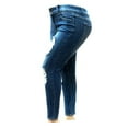 thumbnail image 4 of Jack David WOMEN'S HIGH WAIST PLUS SIZE Destroyed SKINNY jeans Stretch K435BH, 4 of 8
