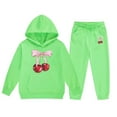 thumbnail image 4 of Byoo Little Girl's Outfits Cherry Print Long Sleeve Hoodie Sweatpants Kids Sweatsuit, 4 of 4