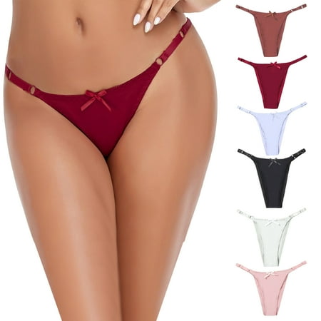 Ukumplol Panties for Women s Underwear Women Thin Strap Waist Simple Thong Plus Size Panties Womens Panties Pink XL