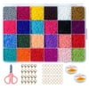 Browns Bracelet Making Beads Kit Colorful Mixed Glass Beads DIY Jewelry Set (C)