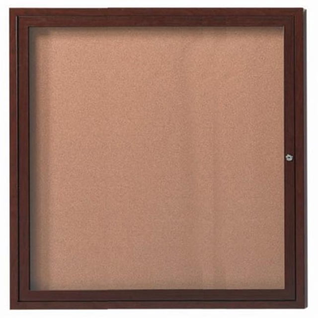 Aarco Products ODCCWW3636R Outdoor Enclosed Bulletin Board - Walnut