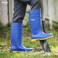 thumbnail image 5 of SMILIN PVC Rubber Rain Boots for Men,Steel Toe Waterproof and Slip Resistant lightweight Knee Men's Work Boots,Blue Color,US Size 9, 5 of 8