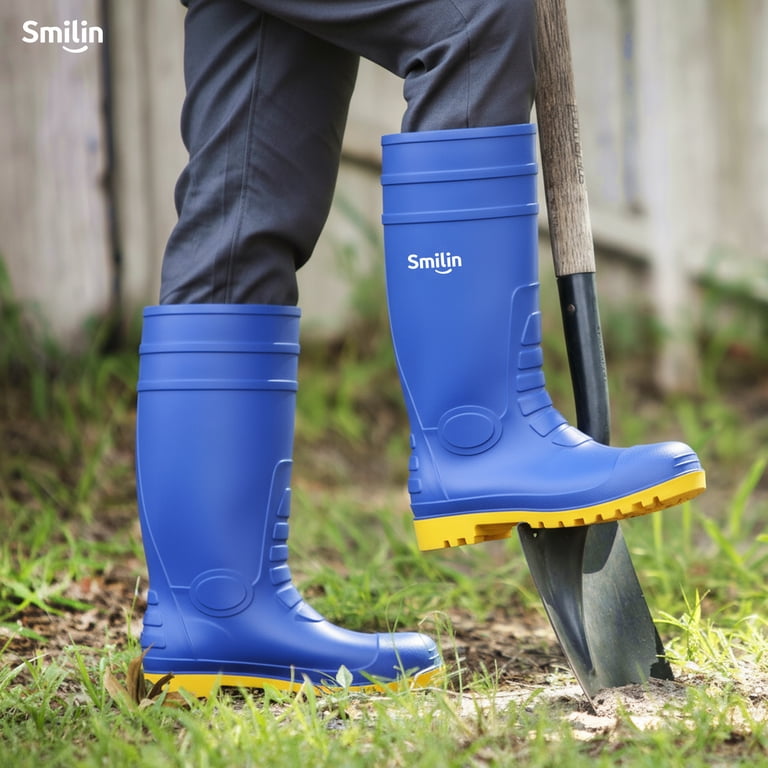 HISEA Steel Toe Work Boots, PVC Waterproof Rain Boots, ASTM  display picture 1
