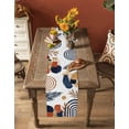 thumbnail image 5 of ERUNPONLY Bohemian Nordic Table Runner - 108 Inch Long Middle Century Abstract Palm Tree Cotton and Linen Blended Dress Scarves Farmhouse Table Runner for Kitchen Dining, Coffee Table, 13" x 108", 5 of 8