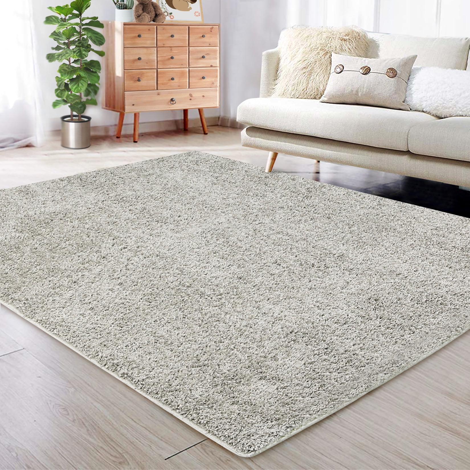 Hasoo Large Shag Area Rug, 9' x 12' Luxury Soft Shaggy Rug, Plush ...