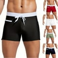 thumbnail image 1 of UVEASISHA Mens Swimsuit Trunks Breathable Quick Dry Bathing Suit Swim Brief High Stretchy Square Leg Board Shorts with Drawstring Limited Time Sales Today Army Green L, 1 of 7
