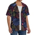 thumbnail image 4 of Naloa Colorful Shells Men's Loose Fit Cuban Collar Short-Sleeve Shirt with Button-down and Chest Pocket for Everyday Wear Outings - 4X-Large, 4 of 7