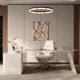 thumbnail image 2 of Modern Studio Office Desk Corner Reception Study Workbench Standing Office Desk Writing Bureau Meuble Minimalist Furniture My Lux Decor Round, 2 of 8