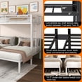 thumbnail image 6 of Miniyam Metal Triple Bunk Bed, Twin Over Twin & Twin with Guardrail, Ladder, 14" Under-Bed Storage,White, 6 of 10
